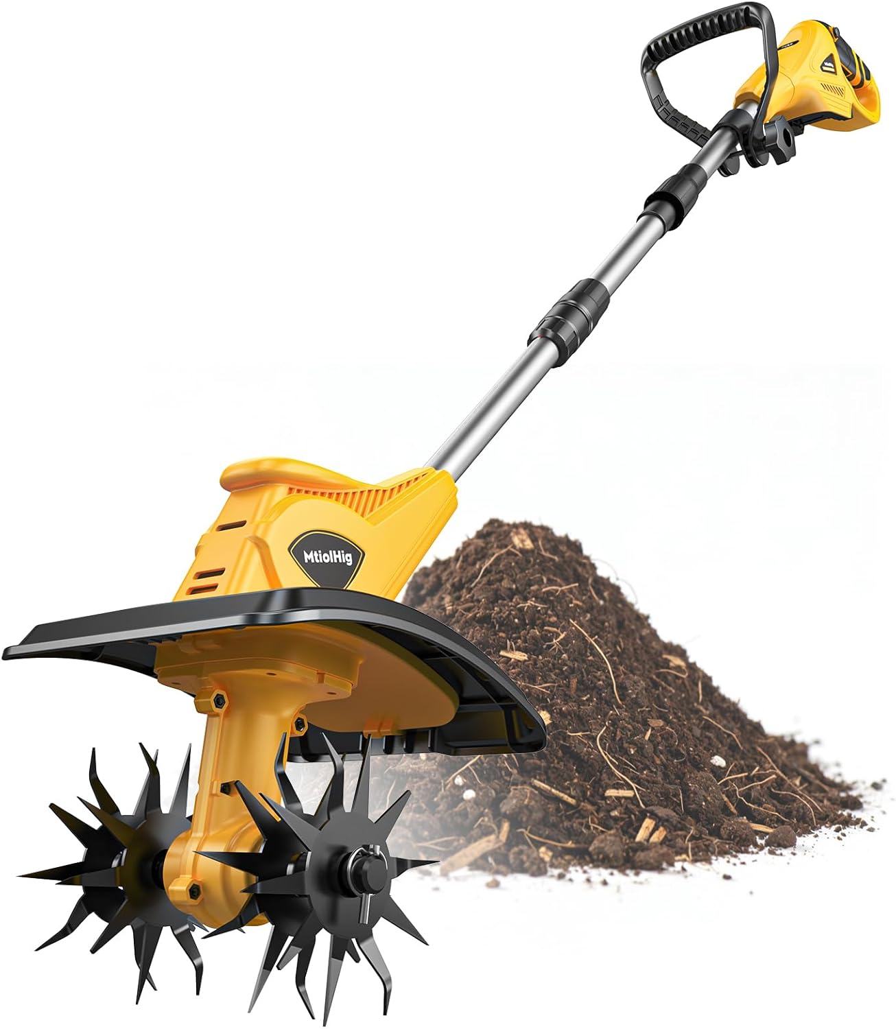 Power Tools Safety - Cordless Tiller Cultivator Compatible with Dewalt
