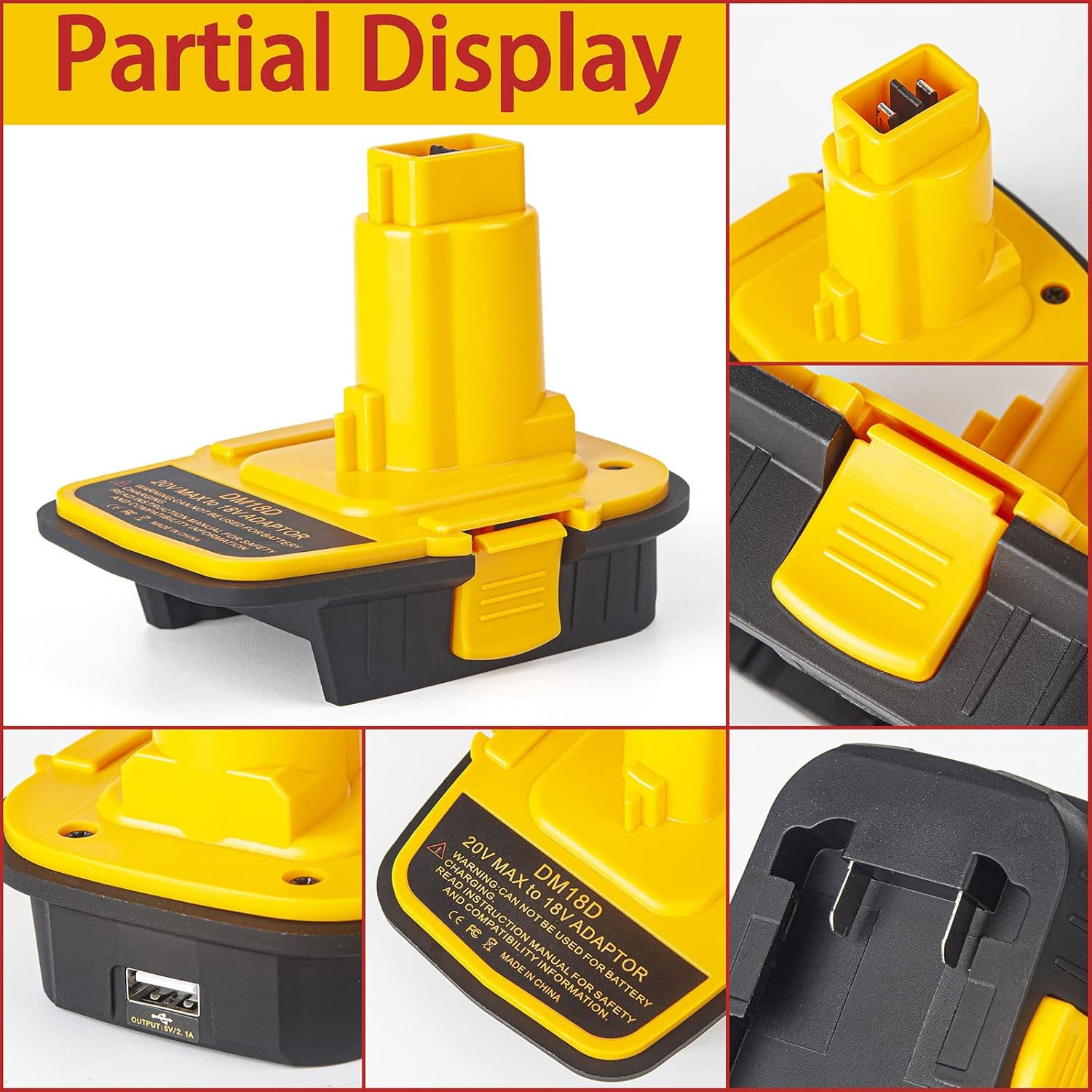 DM18D Battery Adapter with USB - Power Tools Dewalt 评论和价格