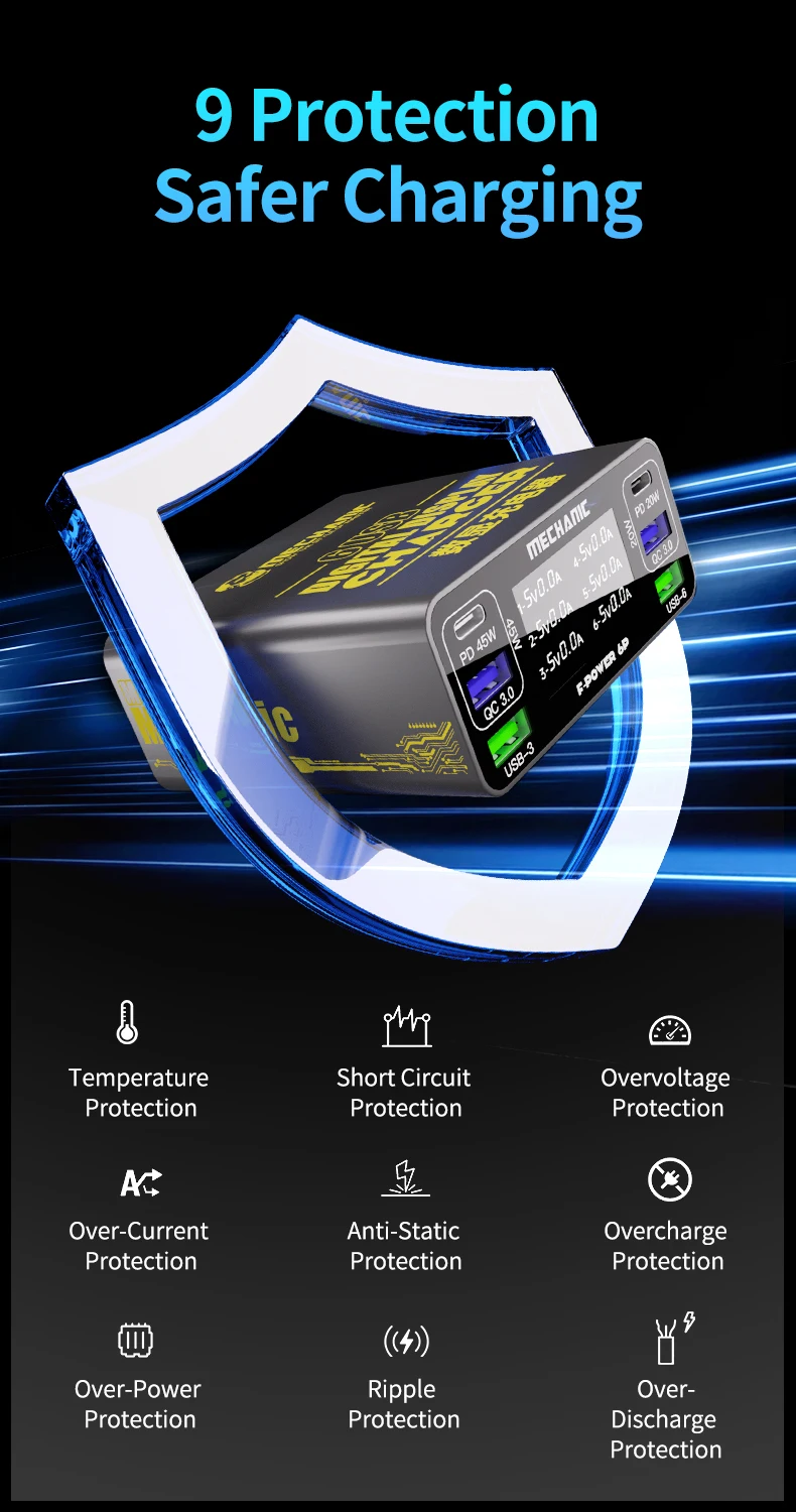 MECHANIC 6-Port USB fast charg - Power Tools Station 评论和价格
